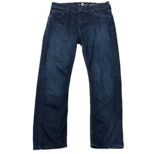 👖🖤 7 FOR ALL MANKIND The Standard Straight Ankle Jeans Sz 31 Dark Wash Denim